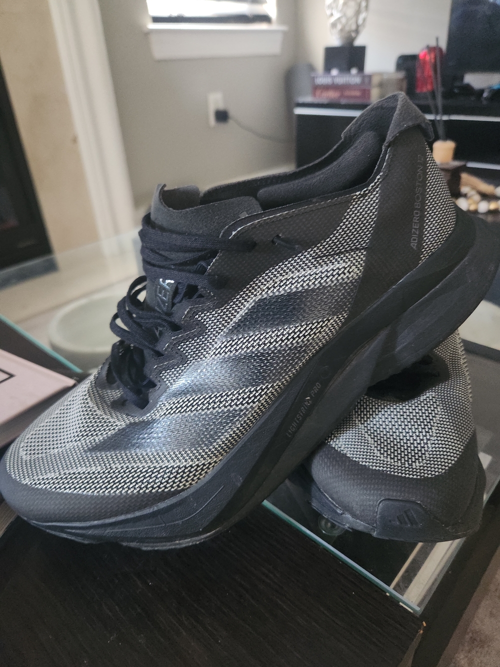 Adidas Adizero Black Mesh Running Shoes - Men's
